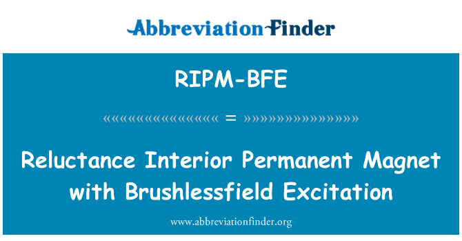 RIPM-BFE: Neochota vnitřní permanentní Magnet s Brushlessfield buzení