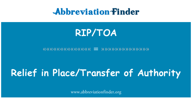 RIP/TOA: Reliéf v místě/předání moci