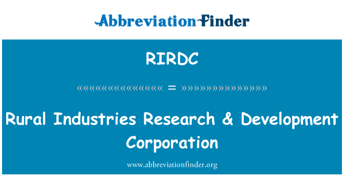 RIRDC: Venkovských odvětvích výzkumu & Development Corporation