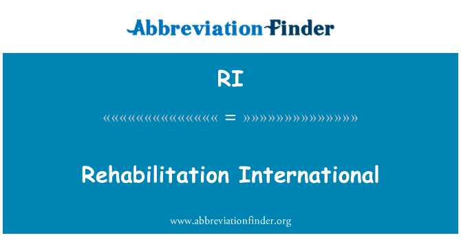 RI: Rehabilitácia International