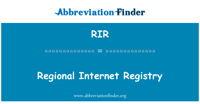 RIR: 区域互联网注册