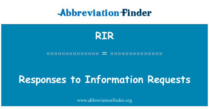 RIR: Отговори на искания за информация