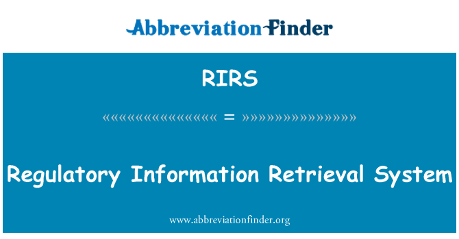 RIRS: מערכת אחזור מידע רגולטורי