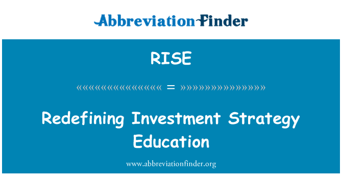 RISE: Předefinování investiční strategii vzdělávání
