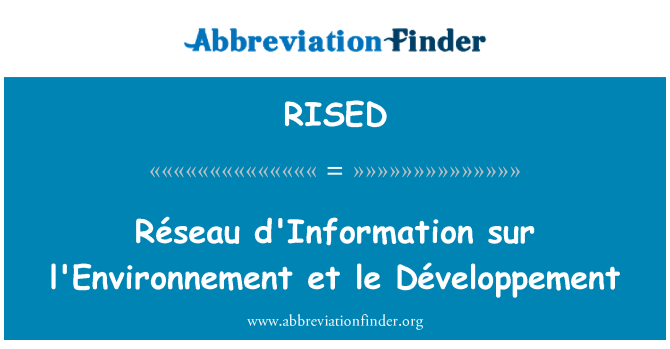 RISED: Réseau d'Information sur l'Environnement et le Développement