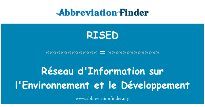 RISED: Réseau d'Information sur l'Environnement et le Développement