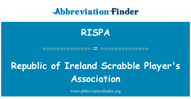 RISPA: Stowarzyszenia Irlandii Scrabble Player