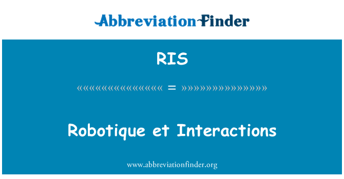 RIS: Robotique et interaksi