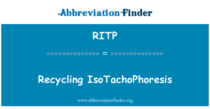RITP: Genbrug IsoTachoPhoresis