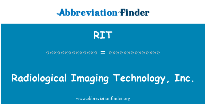 RIT: Радиологических изображений Technology, Inc.