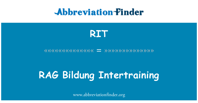 RIT: ผ้าขี้ริ้ว Bildung Intertraining