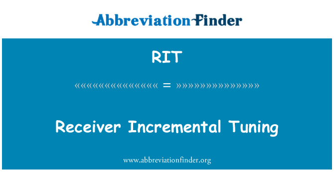 RIT: Vastuvõtja astmeline Tuning