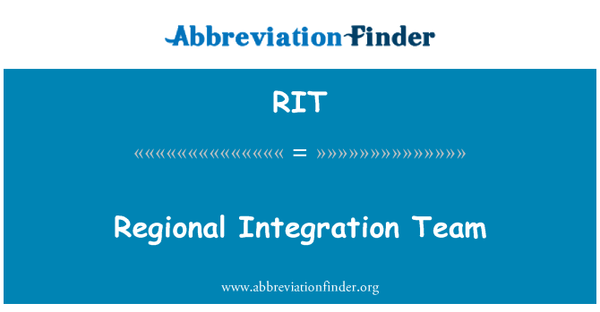 RIT: Tim ta ' l-integrazzjoni reġjonali