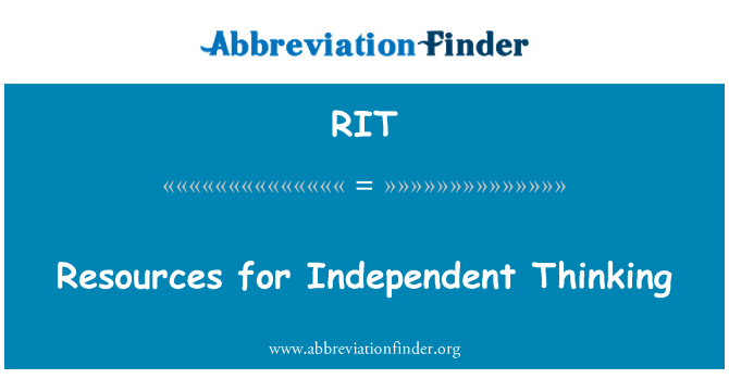 RIT: Zdroje pre nezávislé myslenie