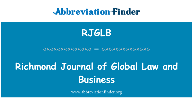RJGLB: Richmond Journal of Global Juura ja kaubandus