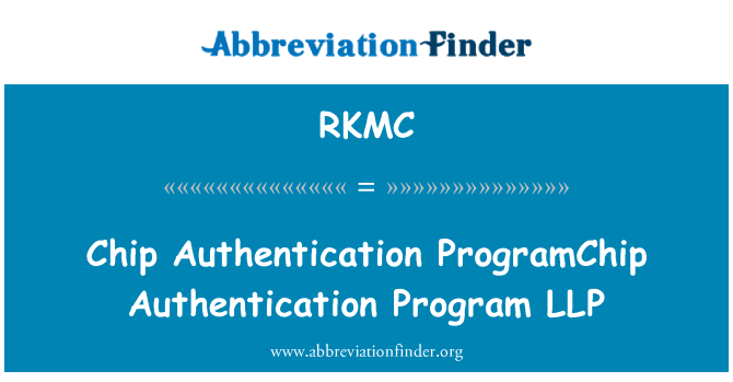 RKMC: Chip Authentication ProgramChip programa za avtentikacijo u