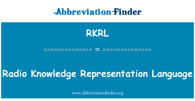 RKRL: Llengua de representació de coneixement de ràdio