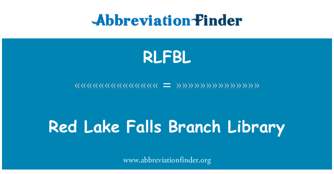 RLFBL: Red Lake Falls Branch bibliyotèk