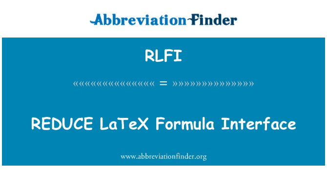 RLFI: להפחית את ממשק נוסחה לייטקס