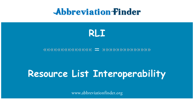 RLI: Interoperabilità lista tar-riżorsi