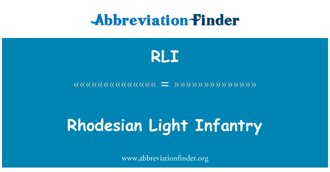 RLI: Rhodesian Troedfilwyr ysgafn