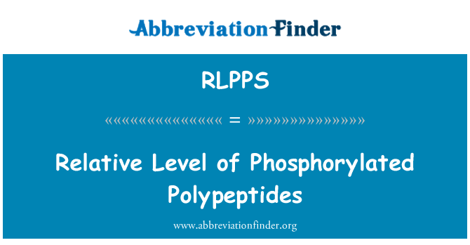 RLPPS: Σχετικού επιπέδου των Phosphorylated πολυπεπτίδια