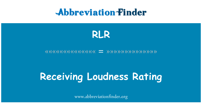 RLR: Ricezione di Loudness Rating