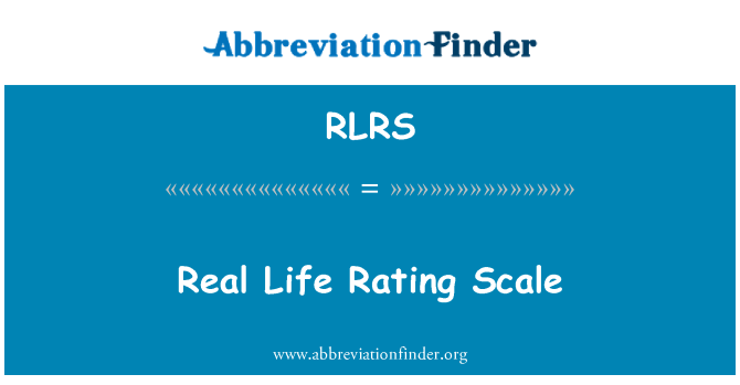 RLRS: حقیقی زندگی کی درجہ بندی کے پیمانے