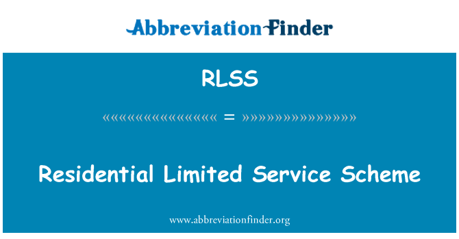 RLSS: Servei residencial limitat de règim
