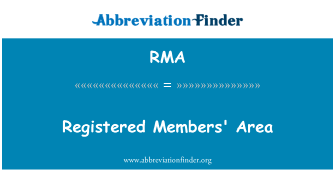 RMA: Registered Members' Area