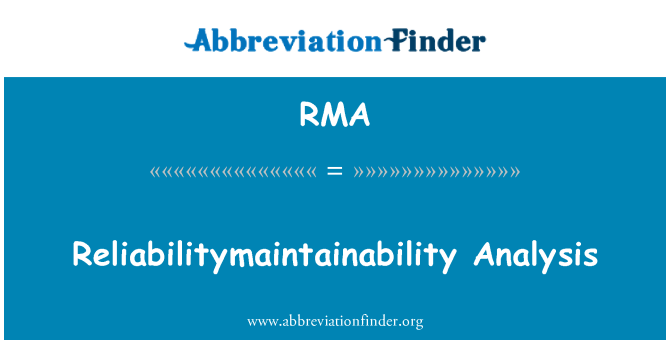 RMA: Reliabilitymaintainability 분석