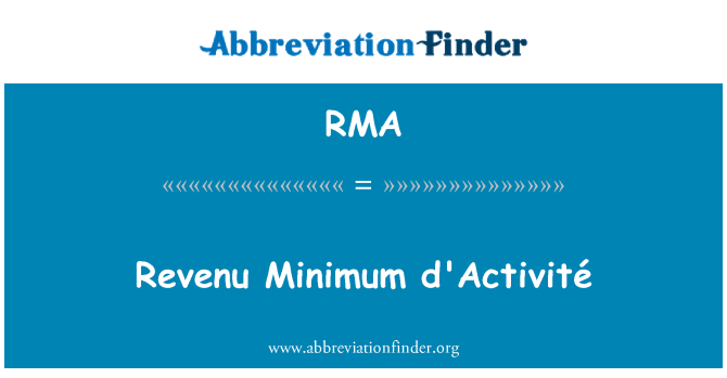 RMA: Revenu minimòm d'Activité