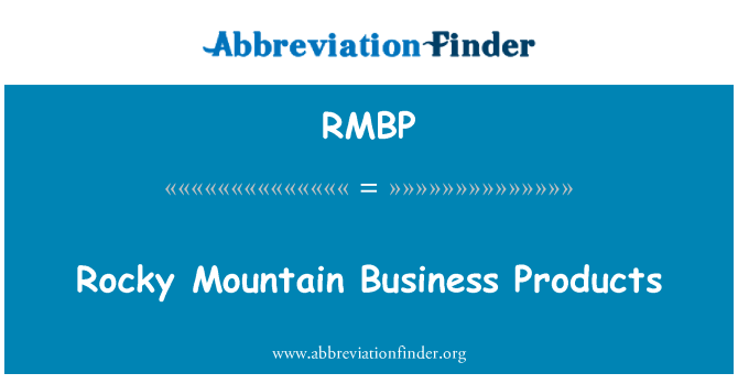 RMBP: Rocky Mountain obchodní produkty