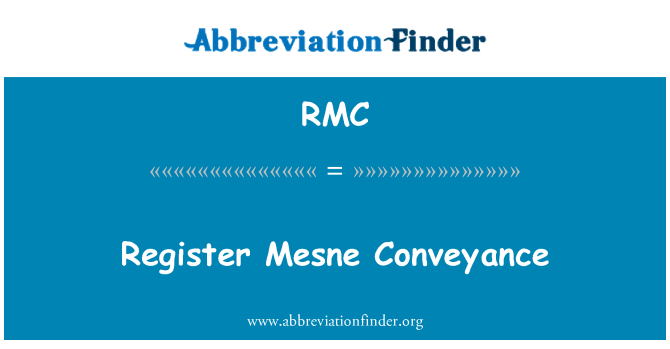RMC: Registrere Mesne befordring