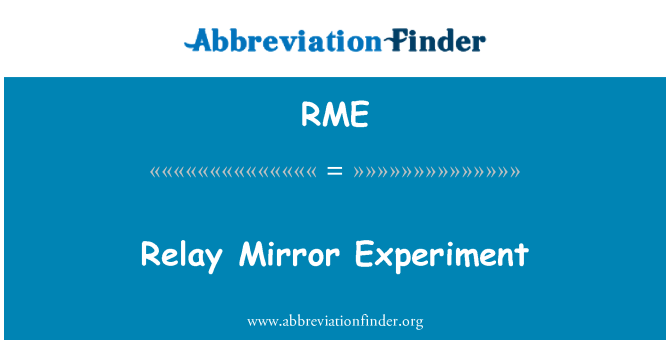 RME: Реле дзеркало експеримент