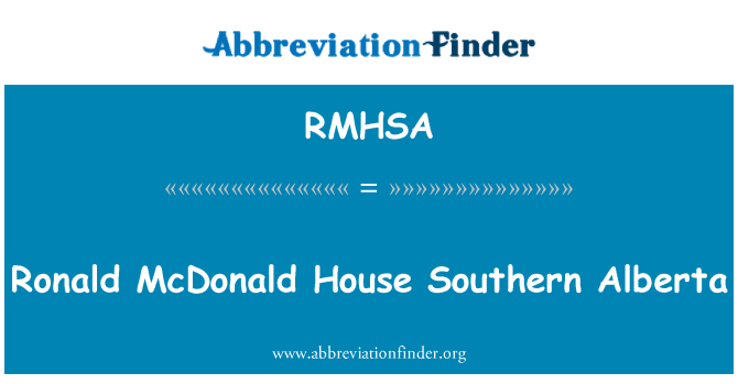 RMHSA: Ronald McDonald House Alberta déli részén