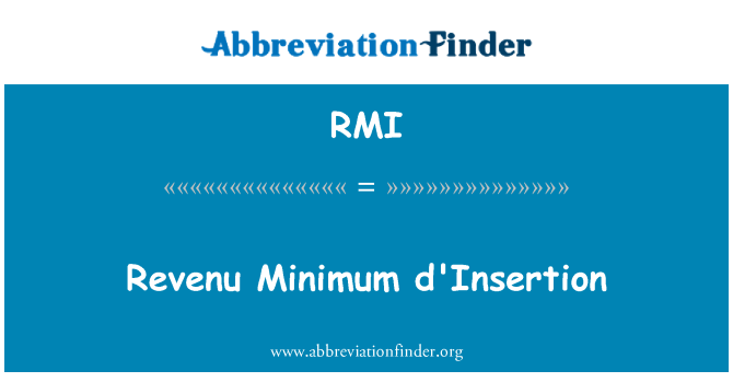 RMI: Revenu vähintään d'Insertion