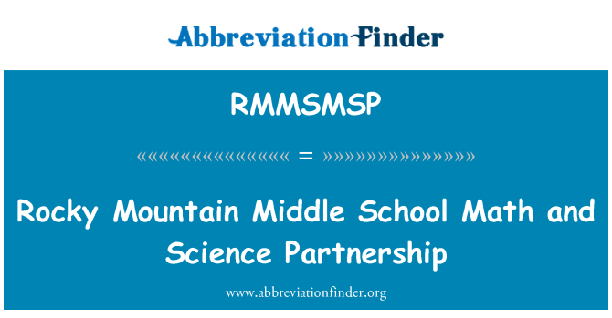 RMMSMSP: Rocky Mountain Middle School Math og videnskab partnerskab