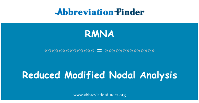 RMNA: Reduceret modificerede Nodal analyse
