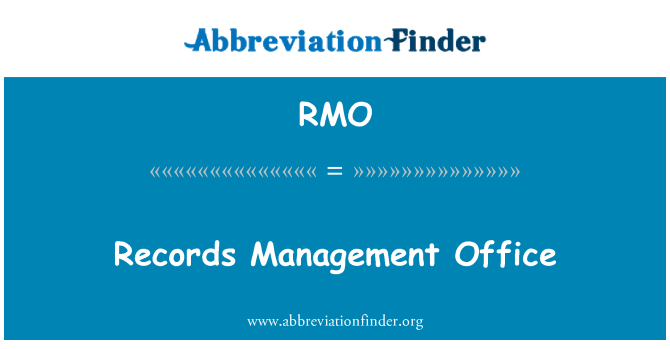 RMO: ریکارڈ کا انتظام دفتر