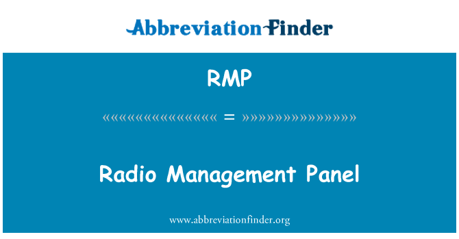 RMP: Radio manajemen Panel