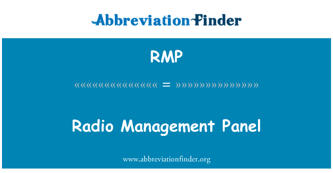 RMP: Radio vadības panelis