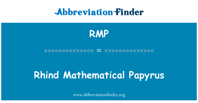 RMP: Papyrus matematiċi Rhind