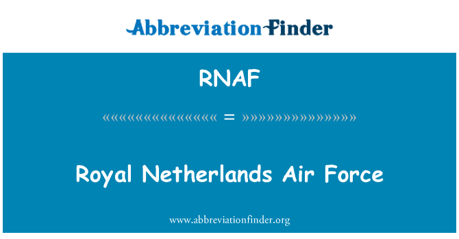 RNAF: Royal Netherlands Air Force