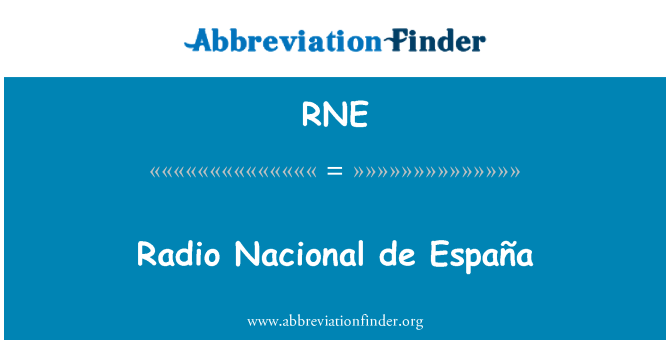RNE: רדיו נאסיונאל דה אספניה