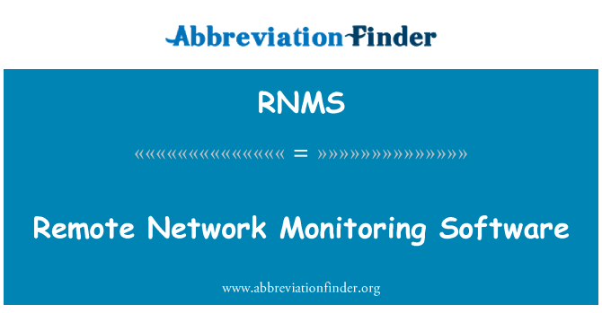 RNMS: दूरस्थ नेटवर्क की निगरानी सॉफ्टवेयर