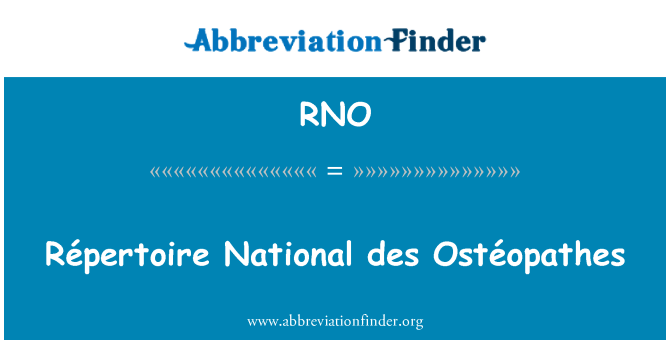 RNO: Répertoire nasyonal des Ostéopathes