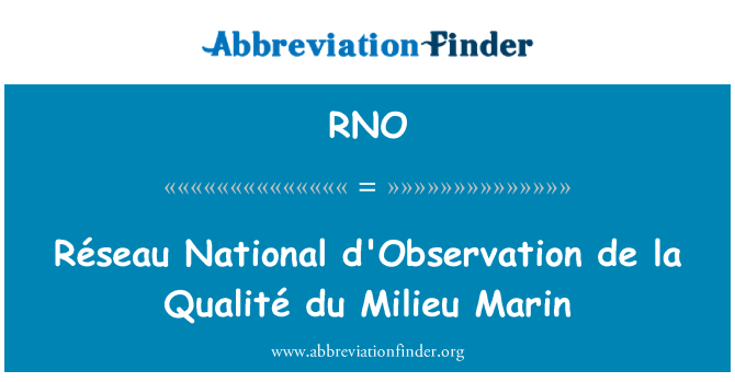 RNO: Nasional Réseau d'Observation de la Qualité du Milieu Marin