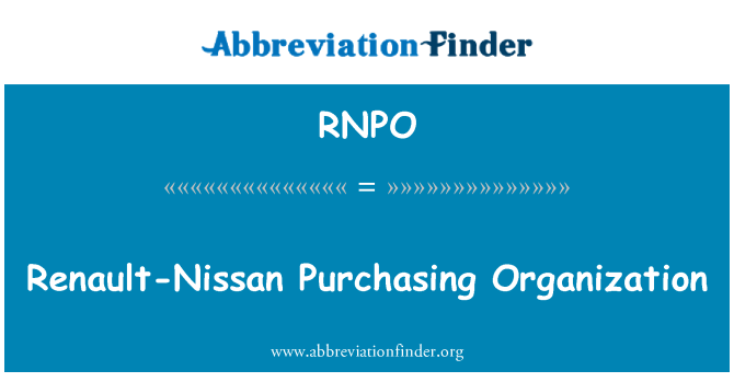 RNPO: Renault-Nissan Purchasing Organization