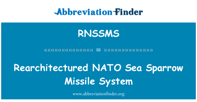 RNSSMS: Rearchitectured 북대서양 조약 기구 바다 참새 미사일 시스템